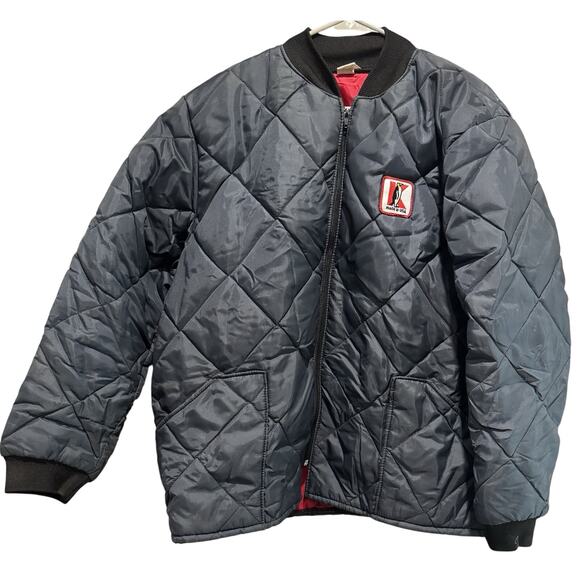 Bomber Other - Vintage K-Way Workwear Jacket XL 90s Quilted Penguin USA Made Blue Bomber Coat